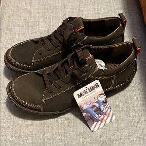 Muk Luks Men's Brown Sneakers with Orange Highlights